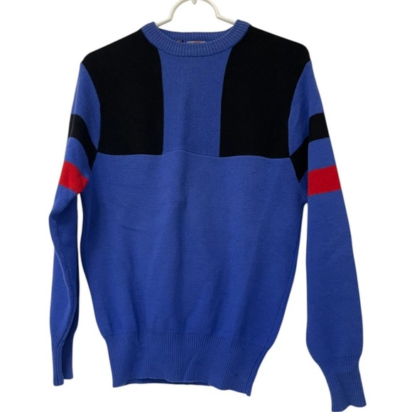 Mountain Goat Skiwear Mens Blue Wool Sweater Knit Pullover Vintage Size M - Picture 1 of 6